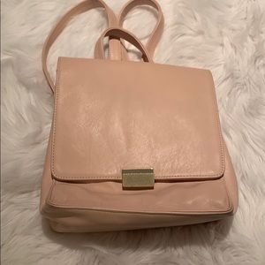Pink lauren merkin leather backpack